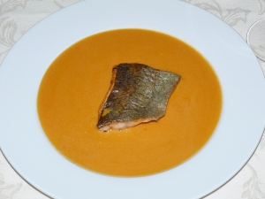 bouillabaisse sauce with pan roasted trout